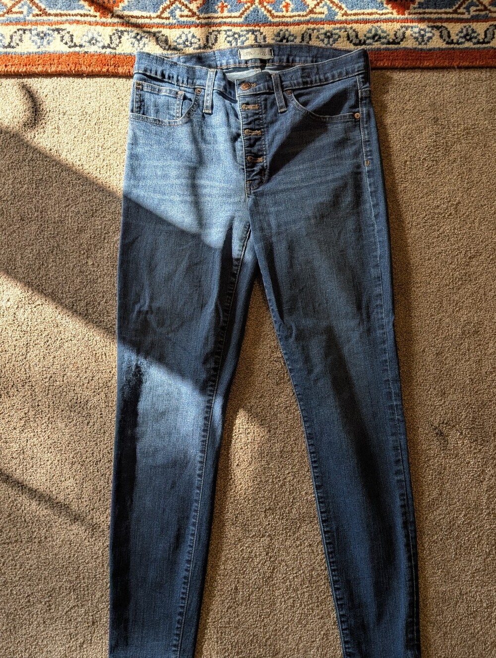 Madewell High-Rise Button-Fly Skinny Jeans - Size 30T